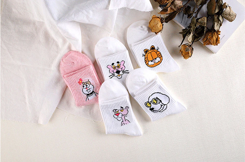 2 Paare/los CRUSH Buchstaben Zwei Streifen Lustige Cartoon Baumwollsocken für Straße Hip Hop Skateboard Sport – Detail 29