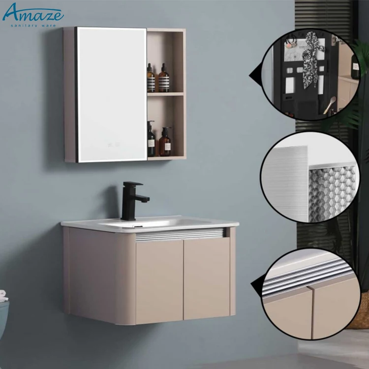 New Design Hotel Sales Hot Bathroom Wall Mounted Aluminum-plastic Honeycomb Panel Vanity Bathroom Cabinet