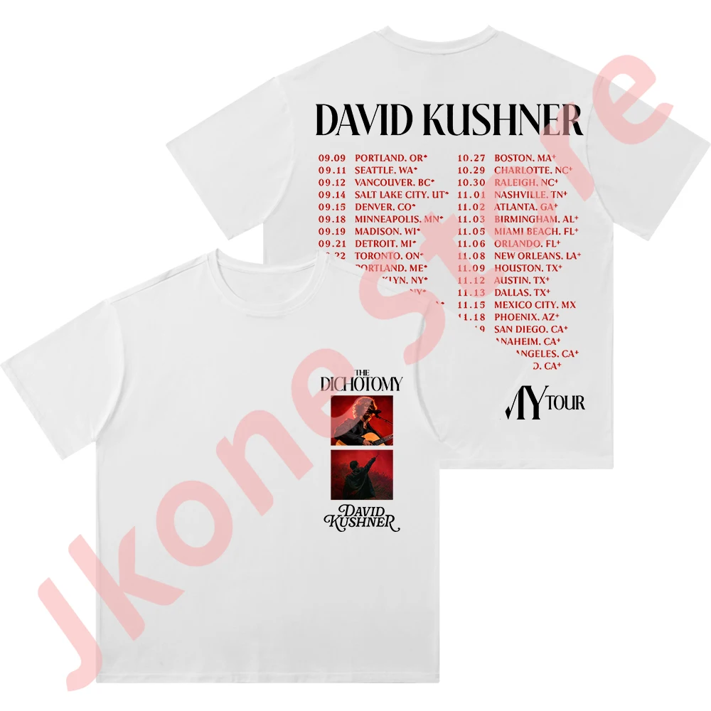 David Kushner Vintage Wash Tee The Dichotomy Tour Merch Cotton T-Shirts Women Men Fashion Crewneck Short Sleeve