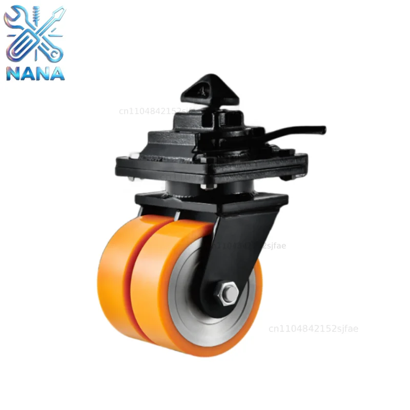 Super Heavy-Duty Double-Wheeled Container Terminal Casters 6-12 Inches Lock 5 Tons Load-Bearing Iron Casters OEM Supported
