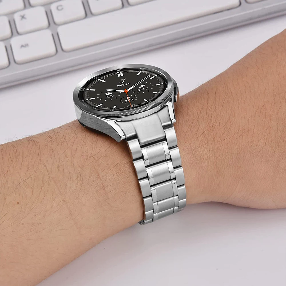 No Gaps Stainless Steel Strap for Samsung Galaxy Watch 6 5 Pro 5 40 44mm 4 6 Classic 47 43mm 46mm Band Curved end Metal Bracelet