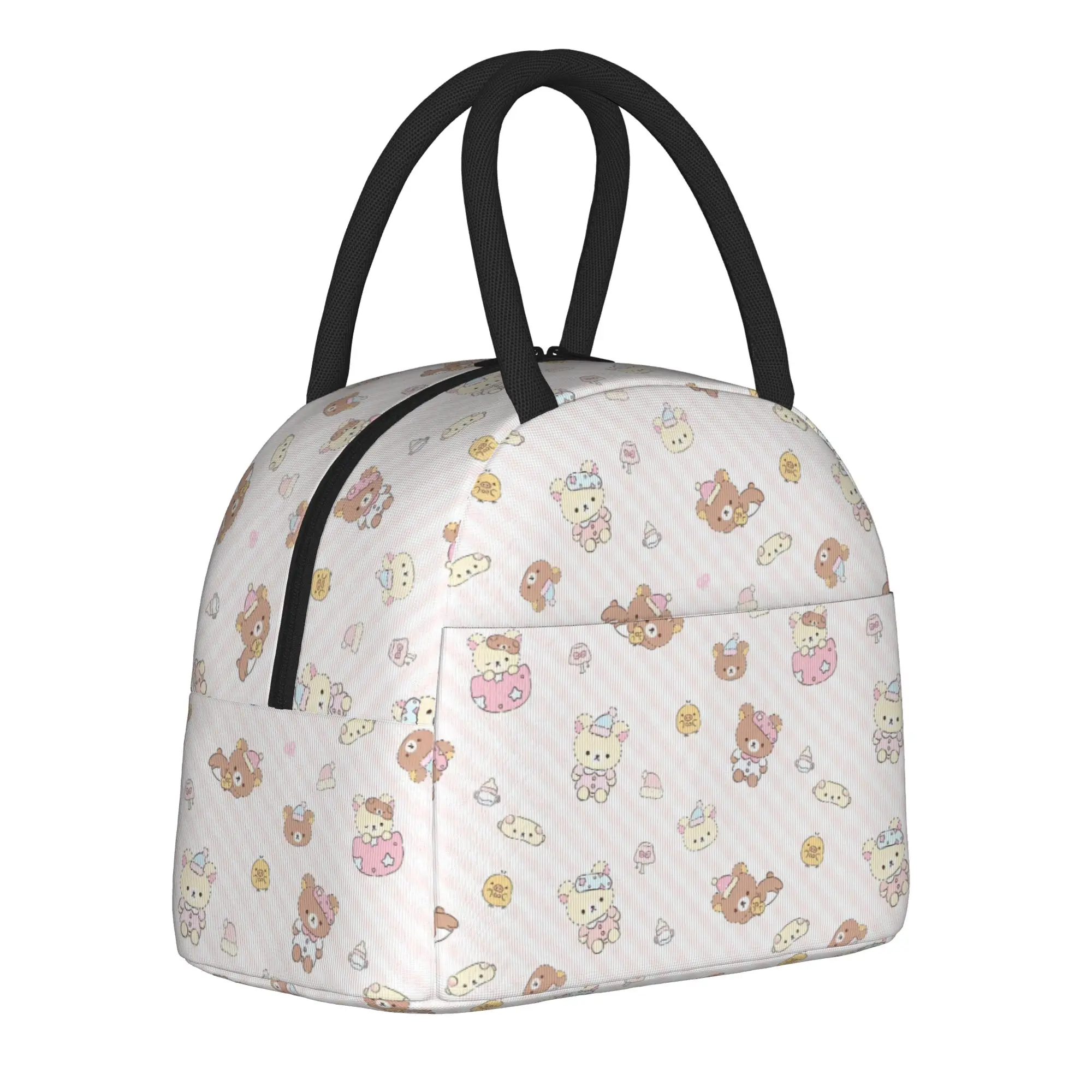 Kawaii Bear Rilakkuma Cartoon Insulated Lunch Bag High Capacity  Lunch Container Cooler Bag Lunch Box Tote College  Food Bag
