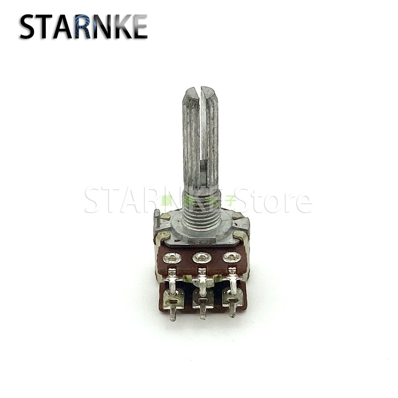 2PCS 16 Type B50K 6-Pin Double With Stepping Speaker Amplifier Audio Volume Adjustment Potentiometer Flower Shaft Length 25mm