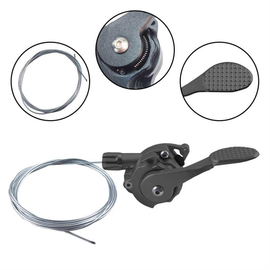 Litepro External 7 Speed Bicycle Finger Dial Derailleur Shifter Alloy Conjoined DIP Set With Shifter Cable For Brompton