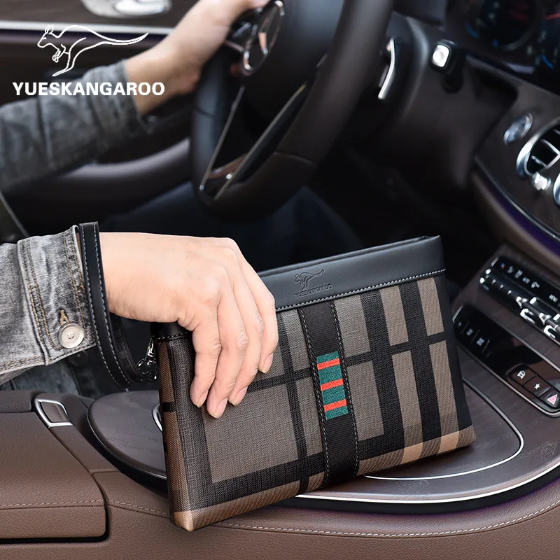 New Fashion Striped Men Day Clutch High Quality ipad Case Soft Envelope Bag Big Capacity Handbag Travel Bag For Man Card-holder