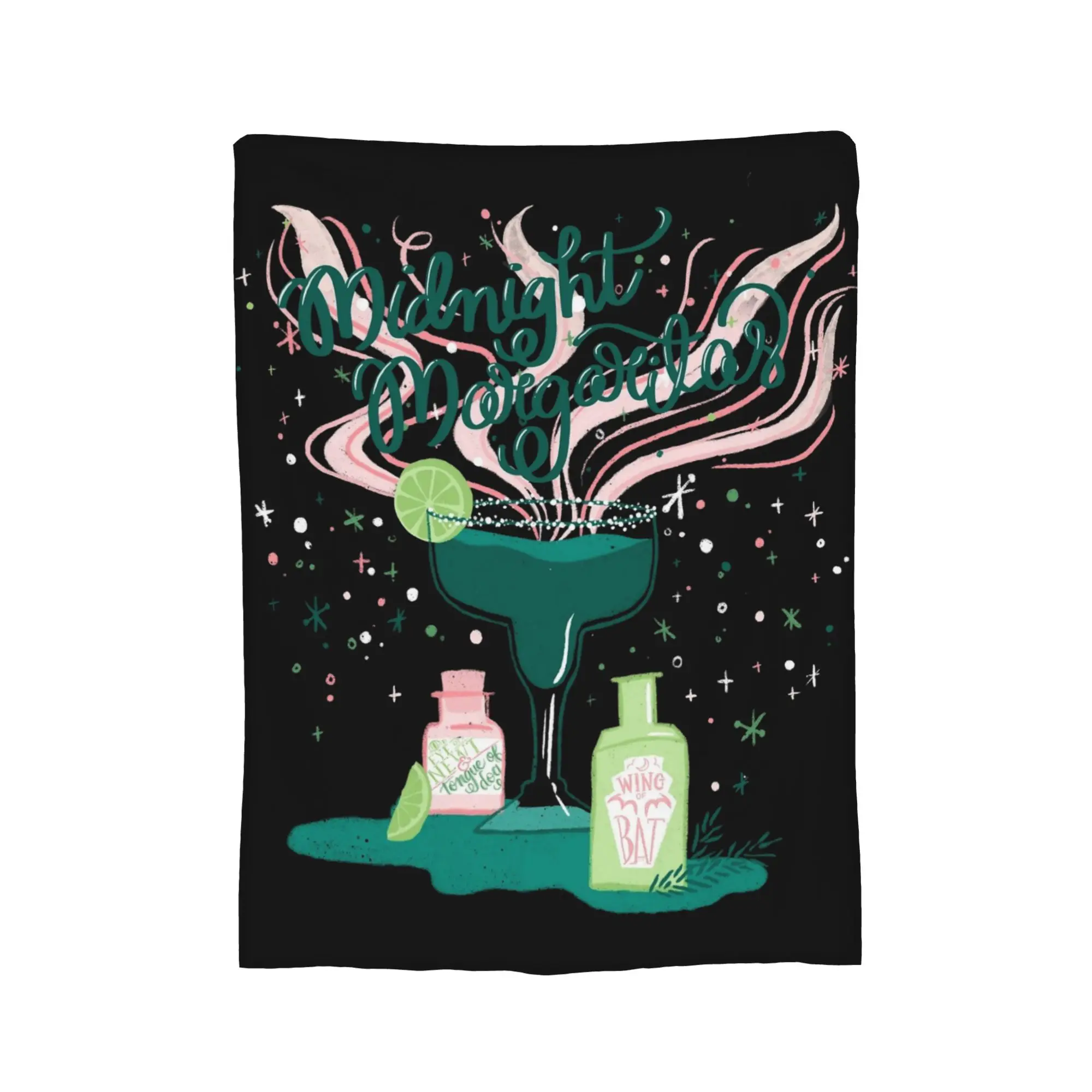 Midnight Margaritas Flannel Blankets Practical Magic  Funny Throw Blankets for Home 150*125cm Bedspread