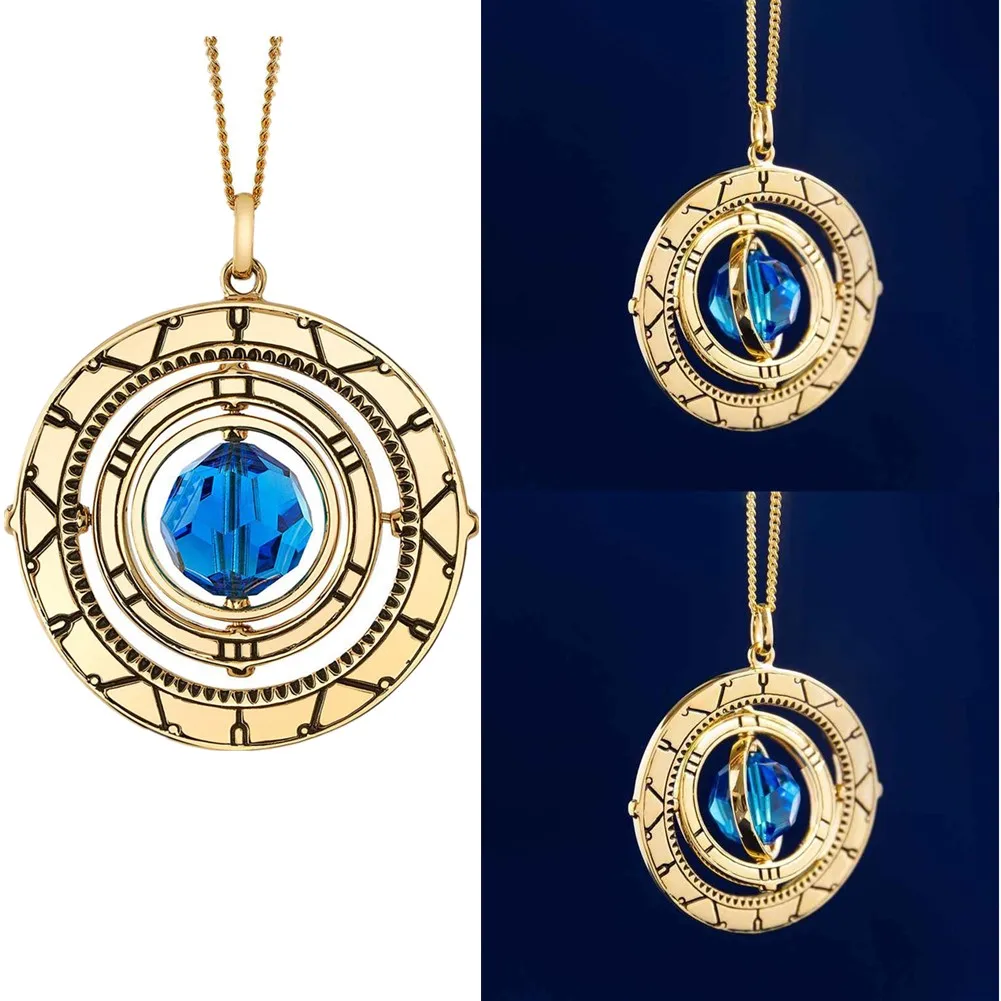 Arcane Hextech Necklace Blue Crystal Rotatable Pendant Game LoL TV 2 Hex Roleplay Costume Cosplay Accessories Party Gifts