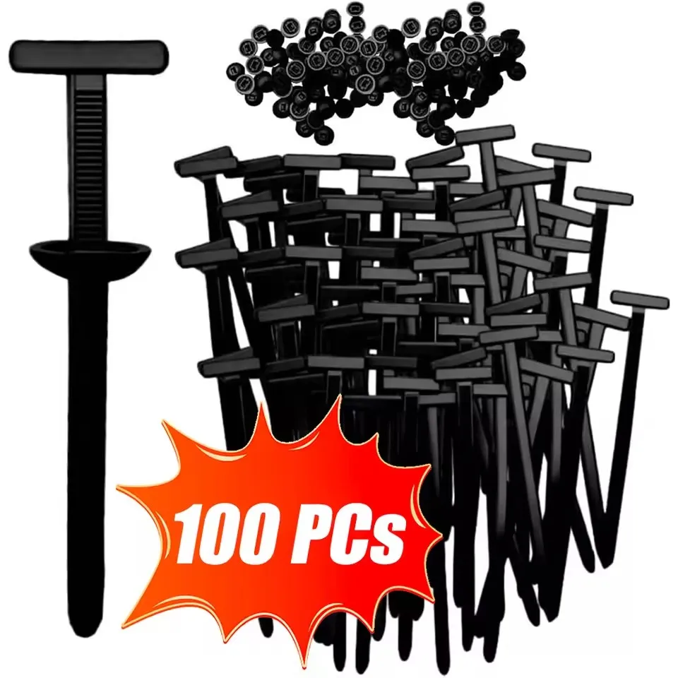 Nylon Universal Cable Tie Buckle-Heavy Duty Zip Ties Holder with Pin & Button Design Plastic Cable Ties Tool Fasteners Car Body