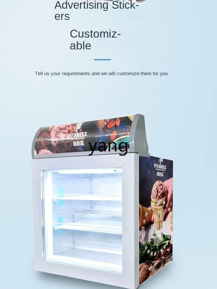 CX Commercial Vertical Ice Cream Ice Cream Display Cabinet Small Frozen Sample Glass Door Multi-Model