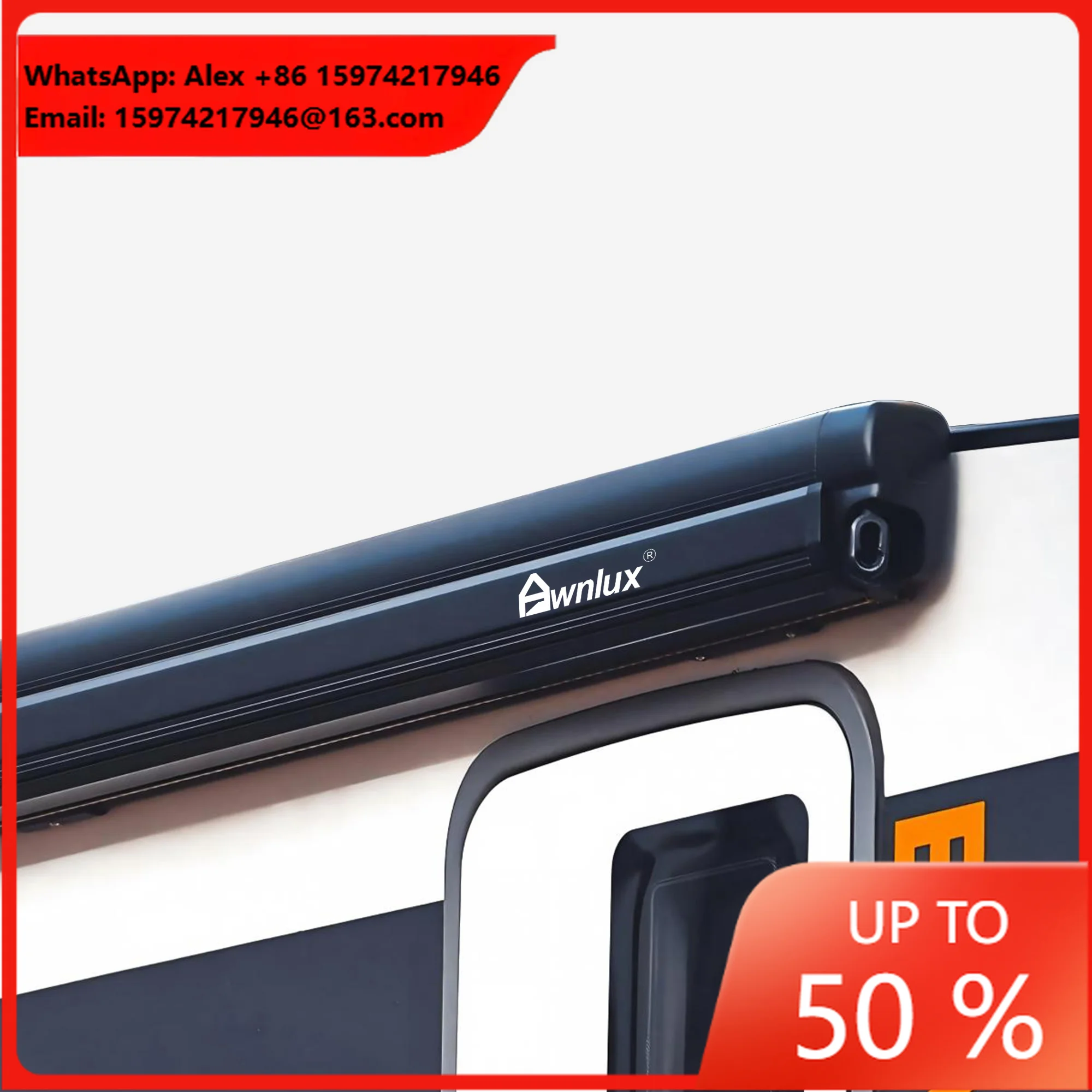 Awnlux Manual Motorized Side Mounted RV Sunshade Awning For Motorhome Camper Van Awning With LED Strip
