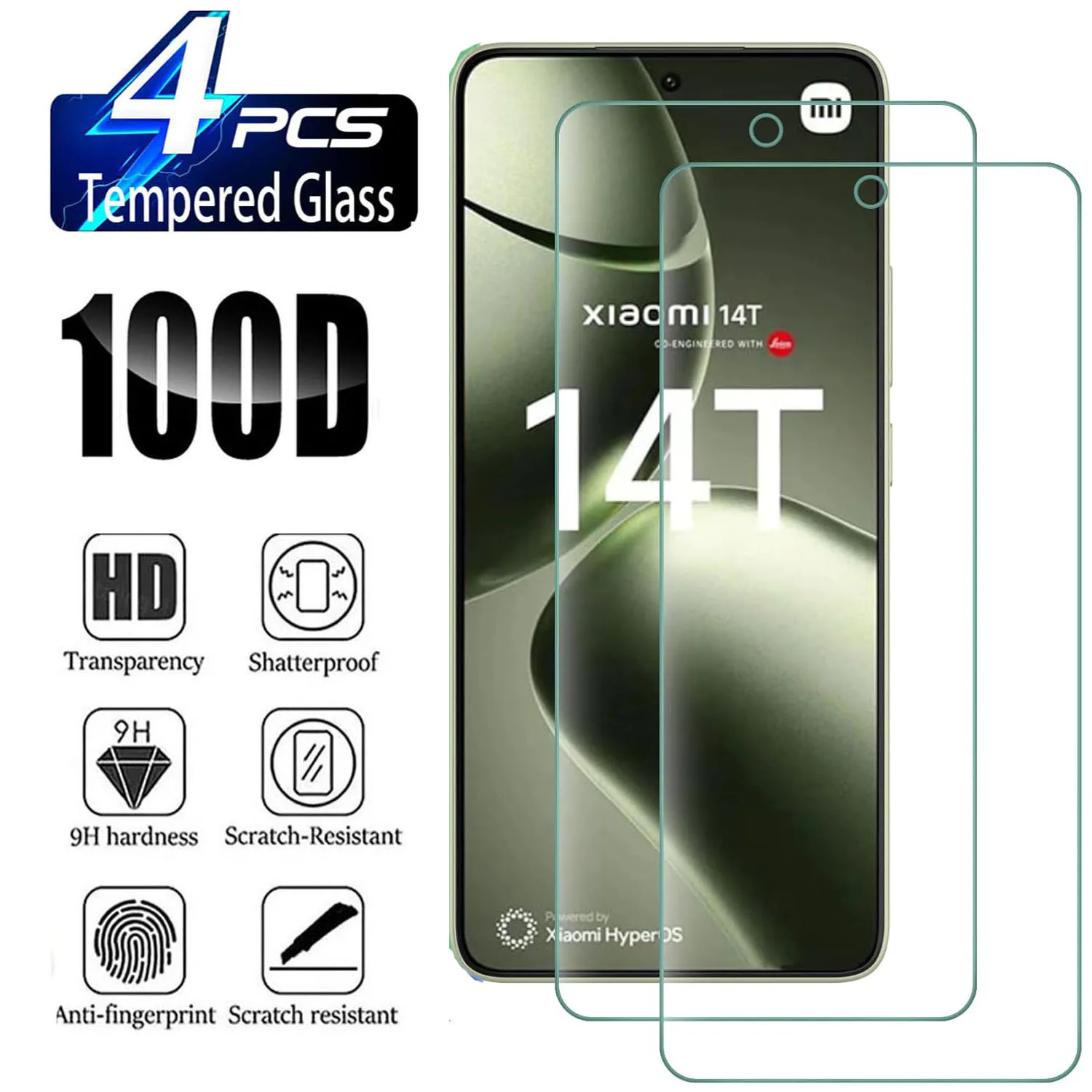 

2/4Pcs HD Screen Protector For Xiaomi 14T Pro Tempered Glass Film