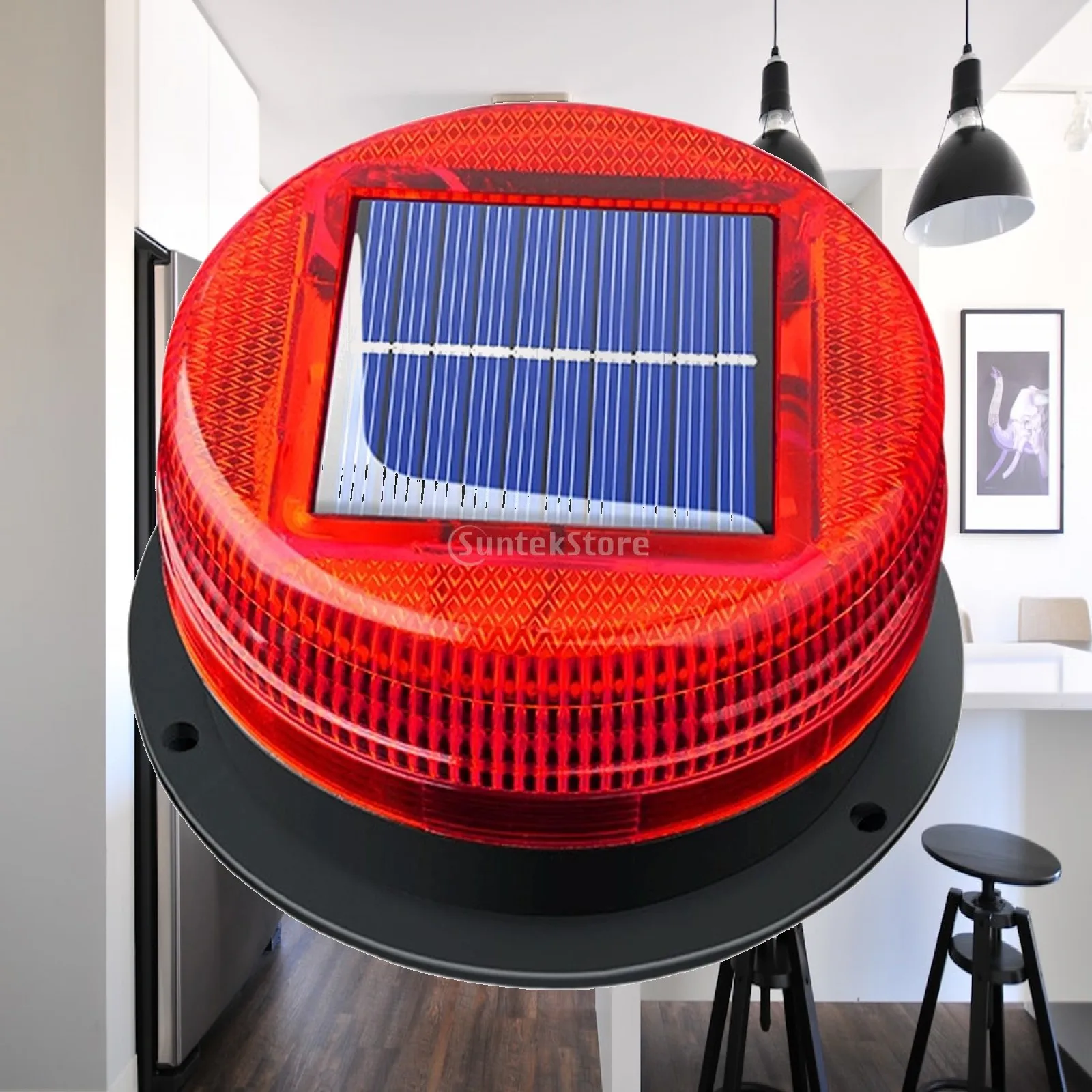 Feu stroboscopique solaire pour voiture, balise lumineuse compacte à LED clignotante, lumière d'avertissement pour grue, tour, bateau, navigation, camions