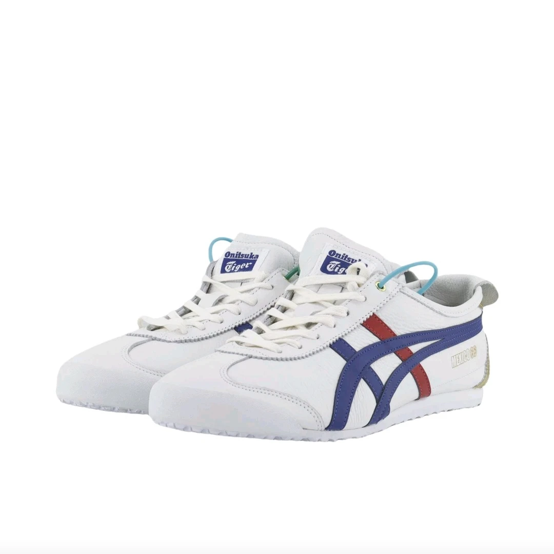 أحذية Onitsuka Tiger MEXICO 66 للرجال والنساء للتزلج، عصرية، أحذية رياضية خارجية، أزرق/أبيض #3