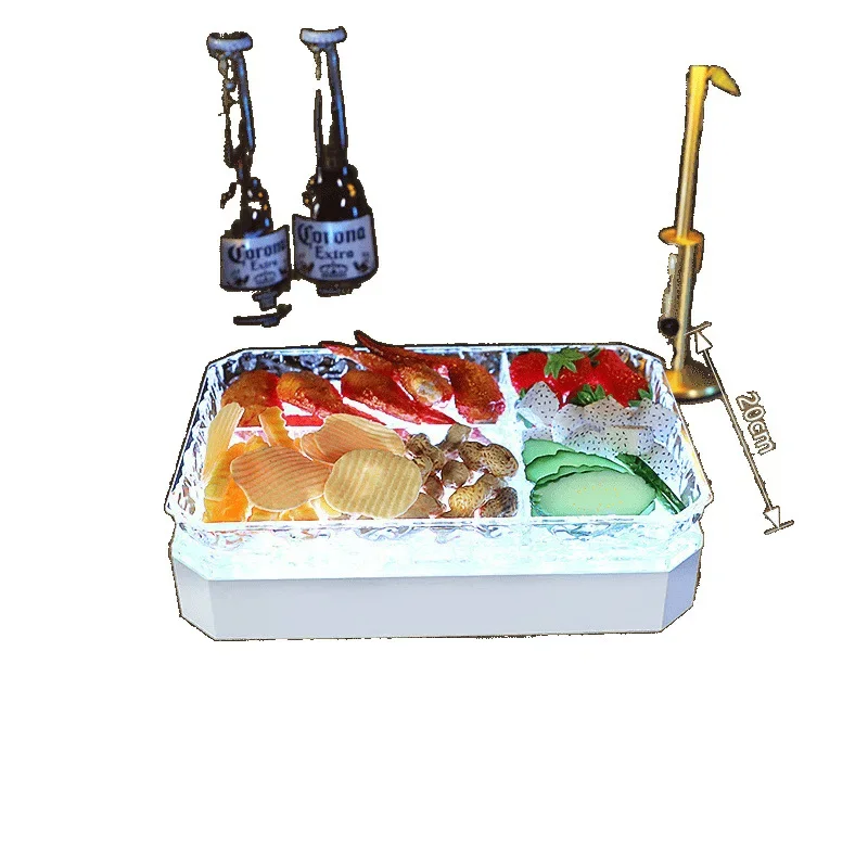 

Bar led light luminous fruit plate night party club KTV ice pattern new fruit plate snacks dried fruit plate