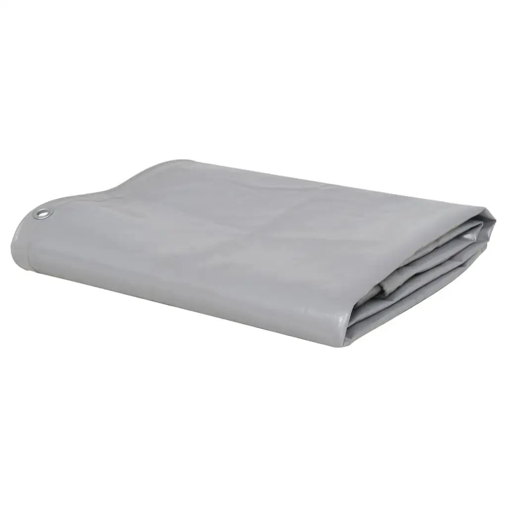 Heavy-Duty Grey Tarpaulin 650g/m² Waterproof 1.5x10m UV Resistant Covering