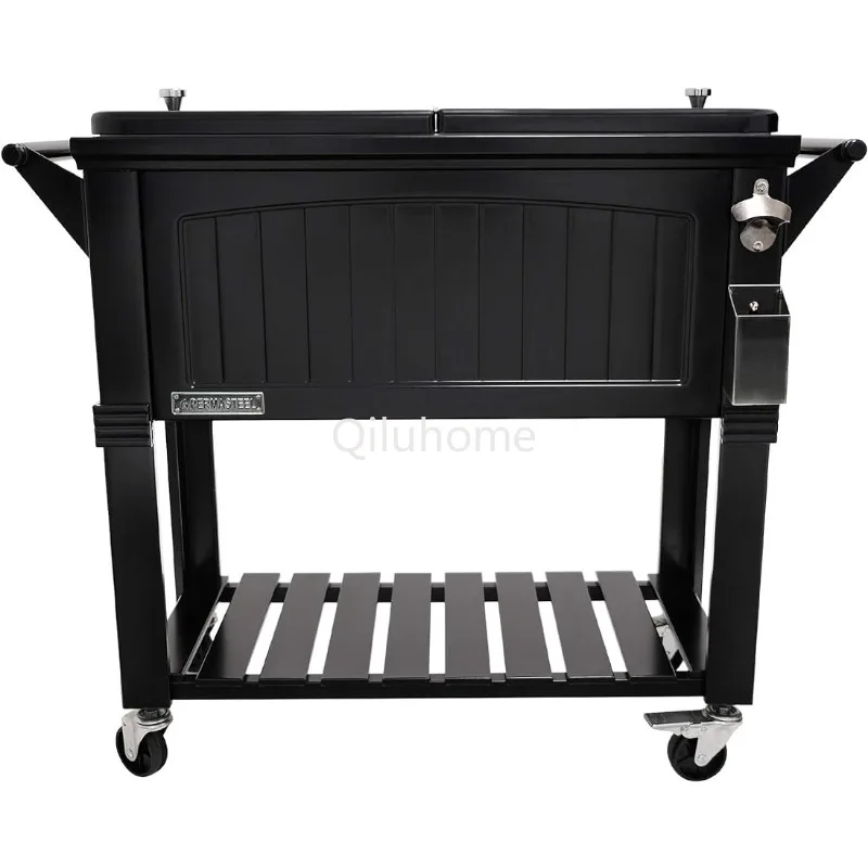 Permasteel 80-Qt Outdoor antique Patio cooler |, Rolling cooler Outdoor kitchen, storage outdoor drink cooler bar cart