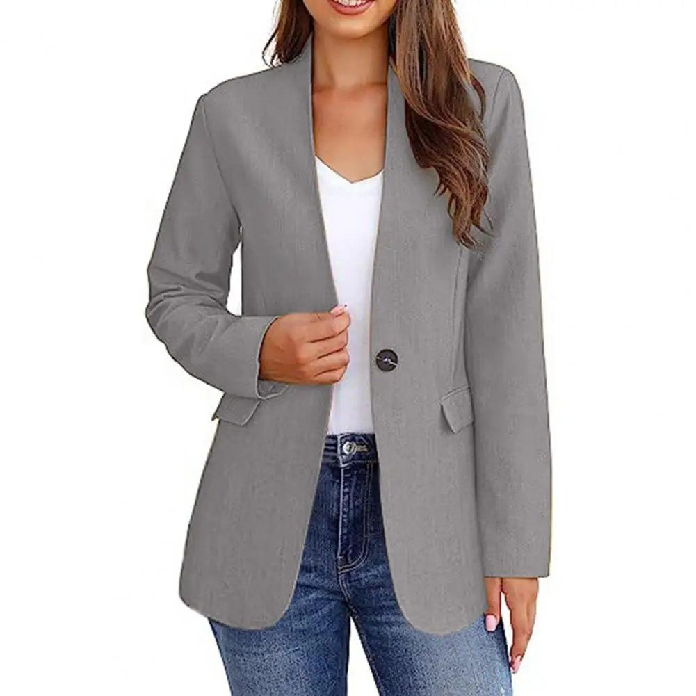 

Ladies Suit Coat Stylish Women's V-neck Office Jacket Slim Fit Autumn Winter Suit Coat for Business Professional Attire