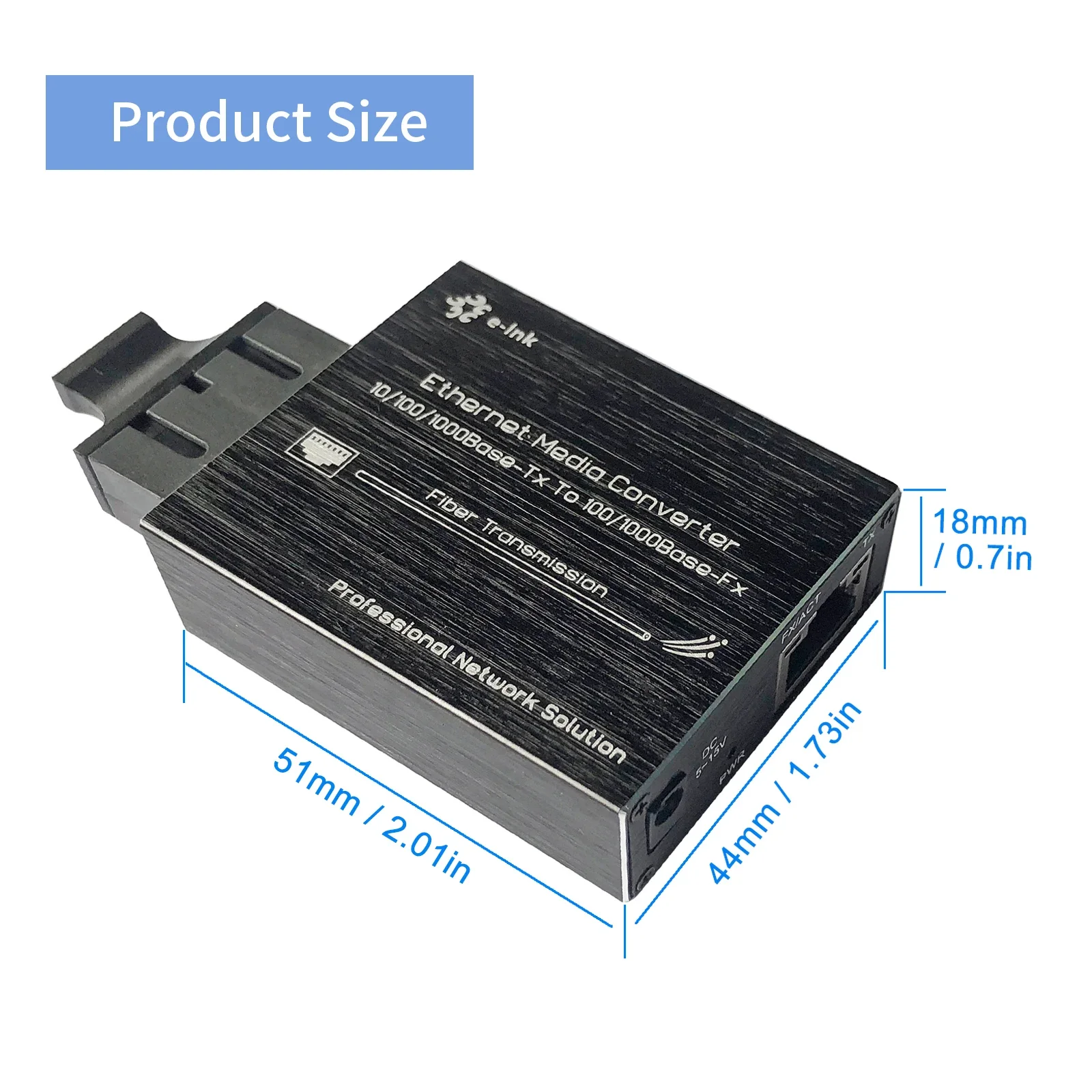 Micro Type 10/100/1000Base-Tx to 100/1000Base-Fx Ethernet Media Converter