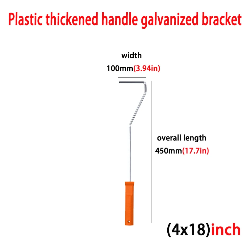 Escova de tambor de plástico, alça espessada, suporte galvanizado, 2 polegadas, 4 polegadas, multi especificação, pequena ferramenta de pintura para limpeza