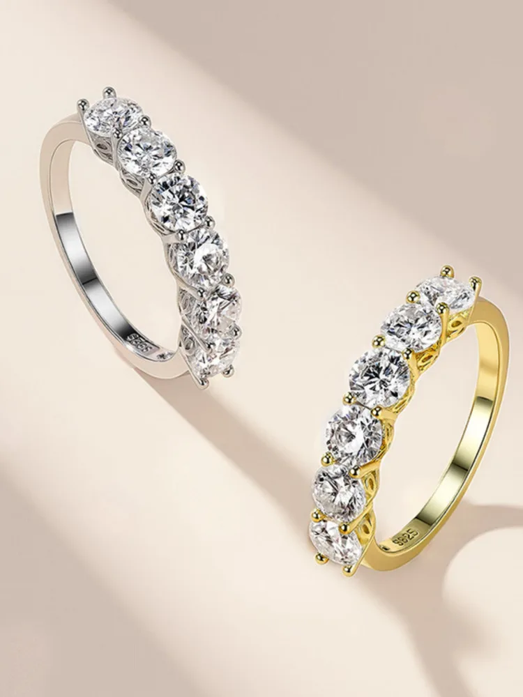 Fashionable three-layer micro-inlaid zircon ring for women, niche high-end light luxury style jewelry