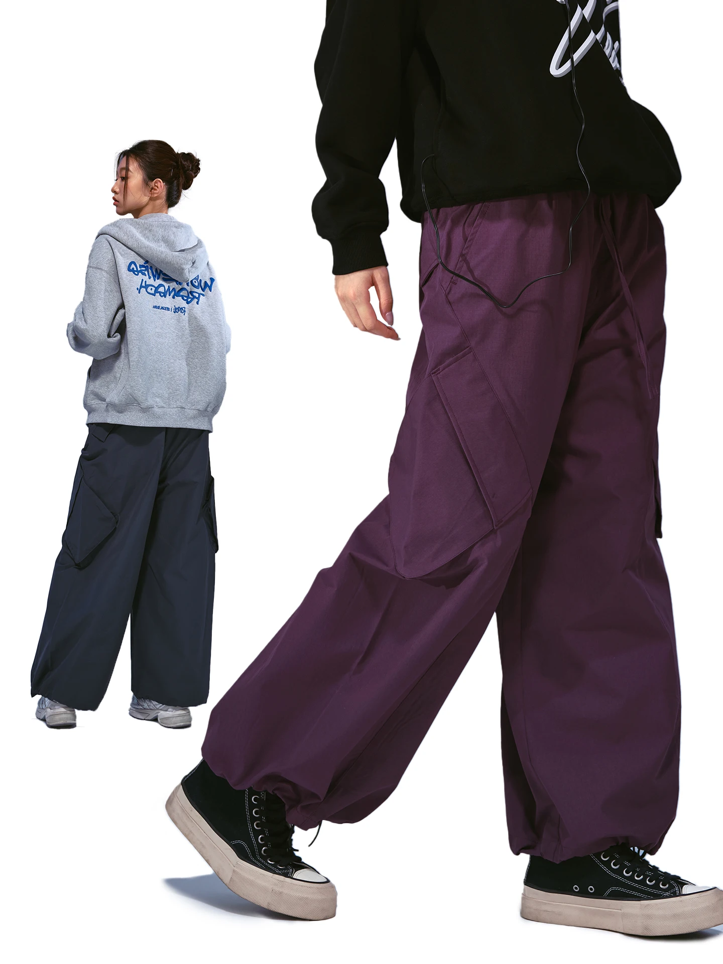 

Remedy Outdoor Sle Loose Fit Straight Leg Cargo Pants Men's Women's Multiple kets Workwear Casual Long Trousers