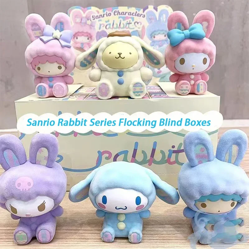 MINISO-Tamagotchi cão flocado caixas cegas, Melody Figuras, Kuromi Gemini, Coelho, Sanrio, venda quente, em estoque, Sanrio