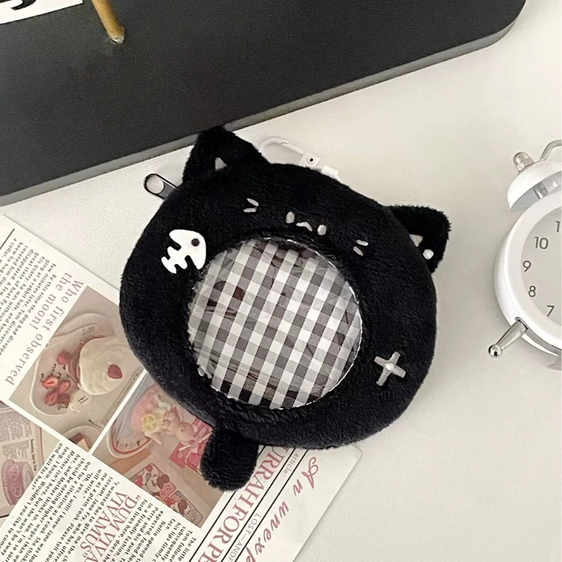 Plush Card Holder Anime Badge Storage Protective Cover Fresh Mini Keychain Small Hanging Coin Purse Bag