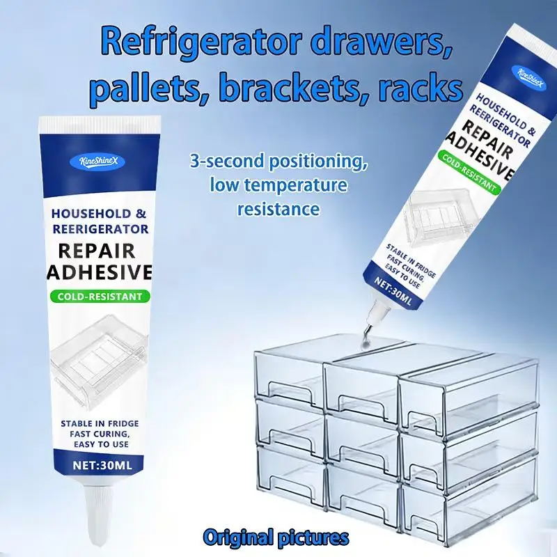Refrigerator Repair Glue Cold Resistant Waterproof Adhesive for Fridge Drawer Door Seal Quick Drying for Plastic Glass