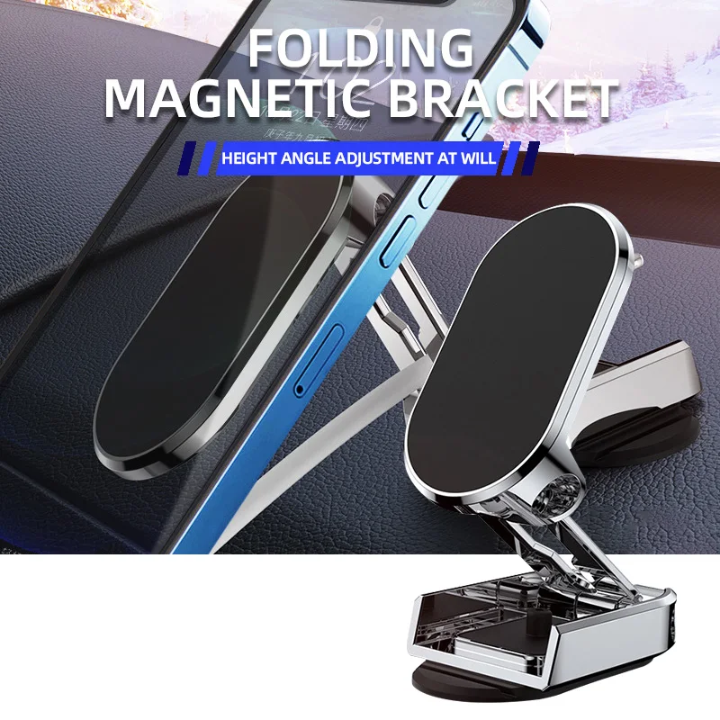 

Magnetic Car Mobile Phone Mount Foldable Phone Holder for Car Dashboard Self-adhesive Anti-Slip Phone Mount For Auto Home Use