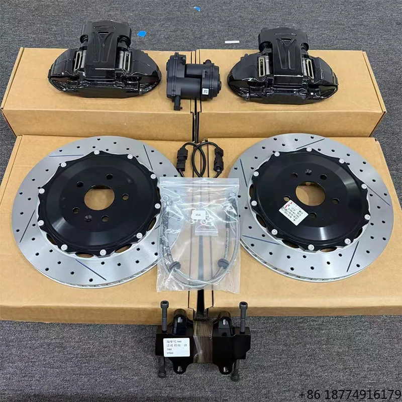 

High Custom Rear EPB 4 POT Big Caliper Kit with Drilled Slotted 380mm Brake Discs for 001 Scirocco