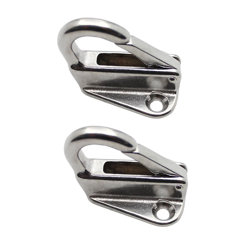 2 X Marine 316 Stainless Steel Spring Snap Fending Hook Boat Hardware Marine Boat Spring Locked Hooks Ready Stock