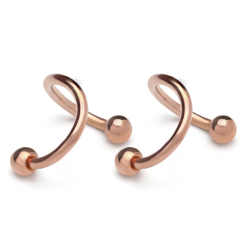 

1 Pack Curved Nose Ring Stainless Steel S Shape Nose Ring Pink Nose Studs Piercing Body Piercing Jewelry for Men and Women