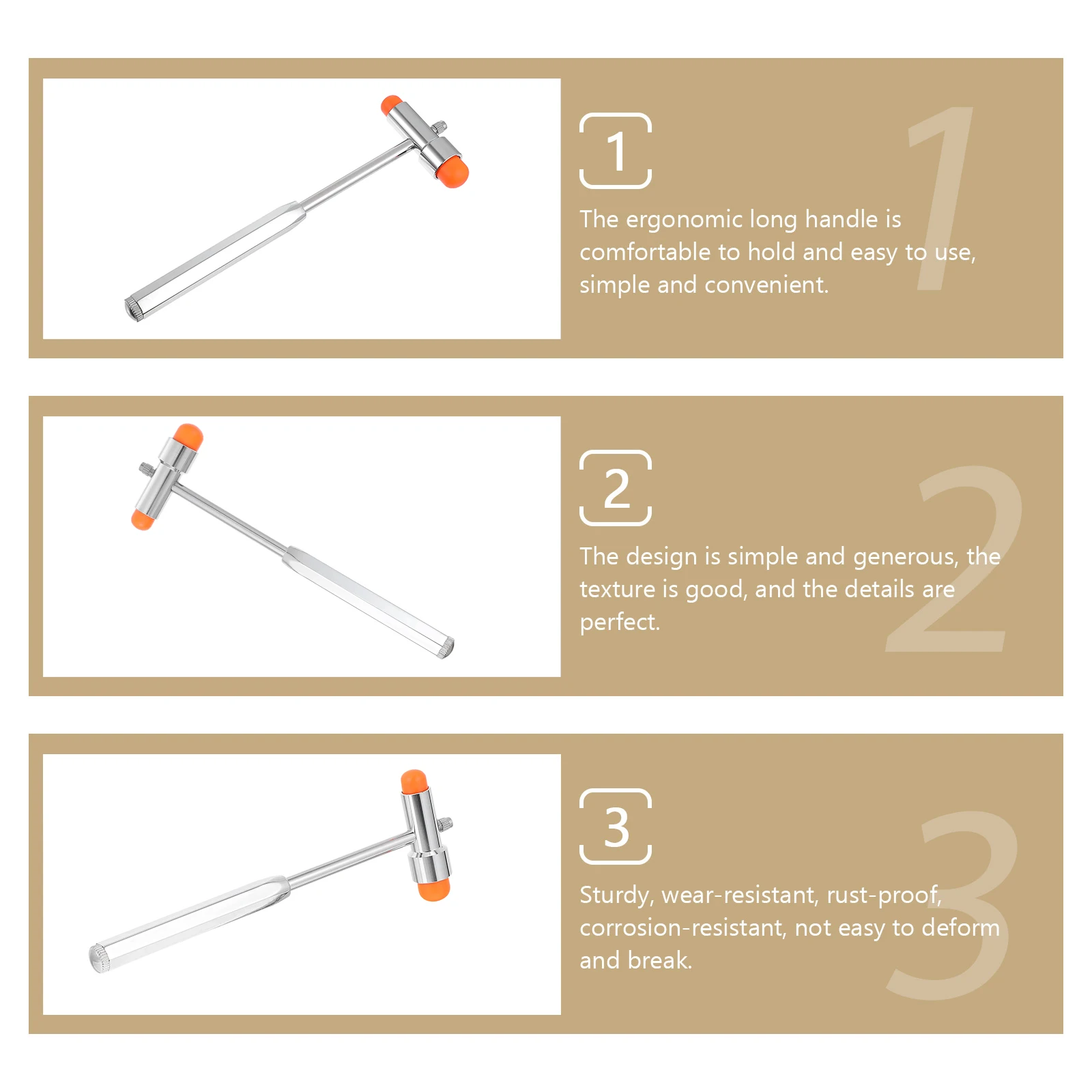 

Percussion Hammer The Examination Diagnostic Zinc Alloy Neurological Metal Testing Multipurpose
