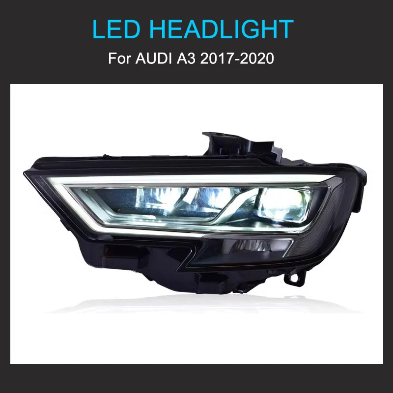 1 Pair LED Headlight Assembly for Audi A3 8V 2017-2020 Sedan Sportback Headlights Plug and Play with LED DRL Turning Headlights