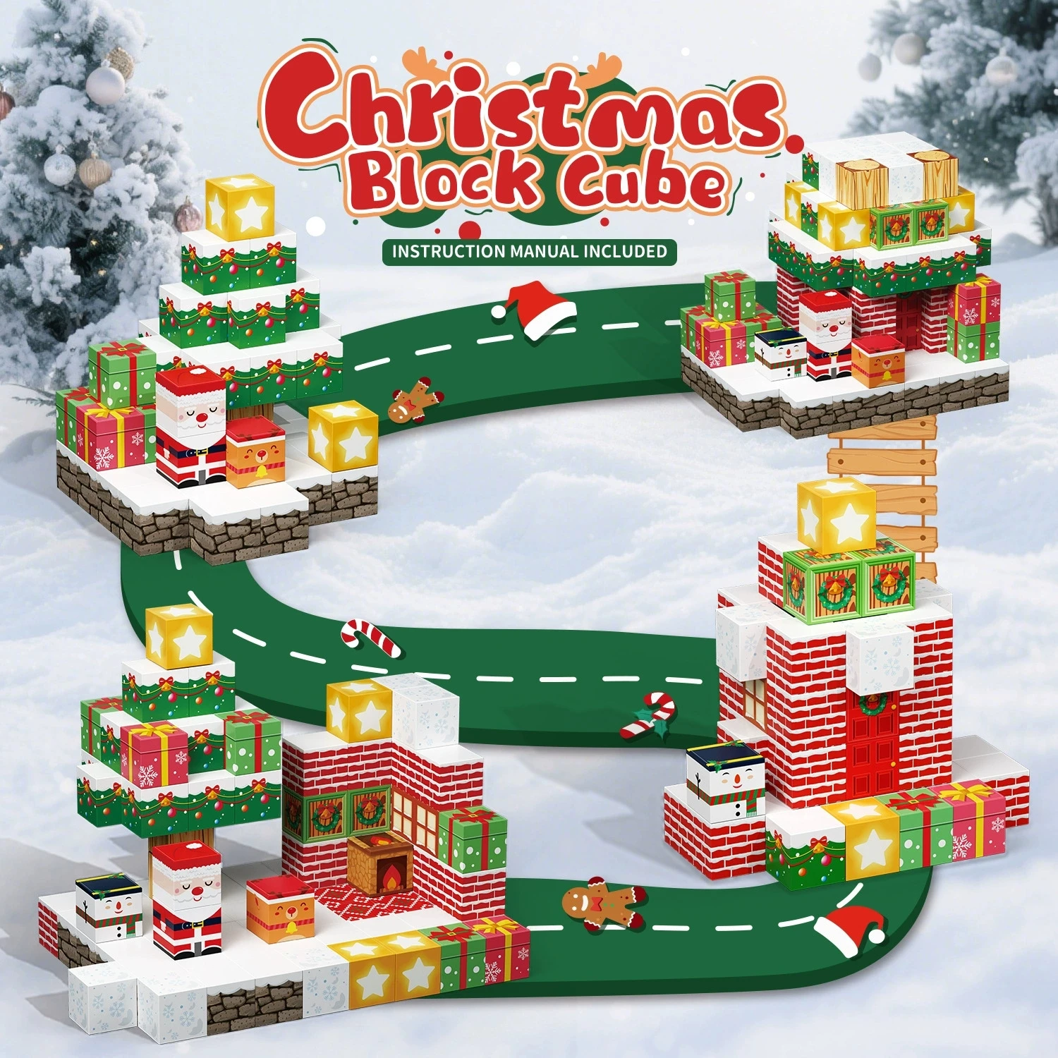 

Cross border My Magnetic World Blocks 2.0cm Puzzle Building Blocks Toy Children's Christmas Gift