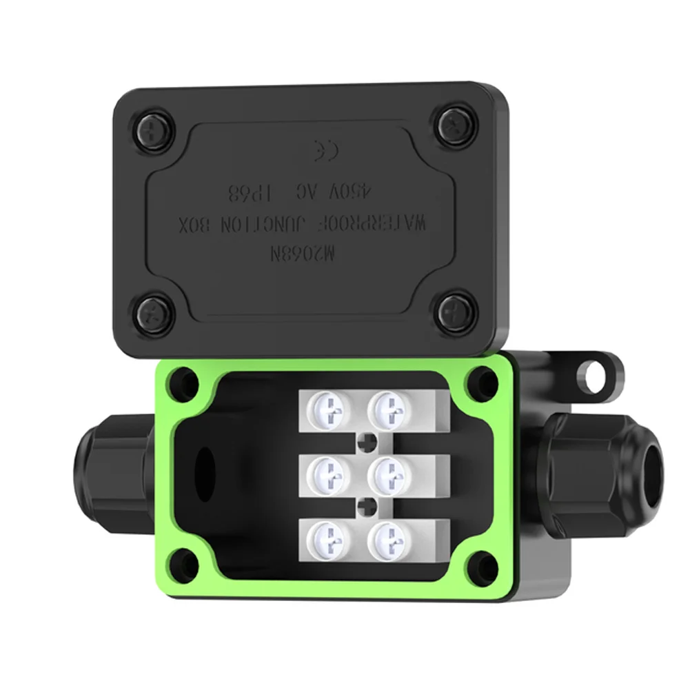 for Black ABS Junction Box with IP68 Certification for Outdoor Wiring Protection Against Water Dust and Physical Damage