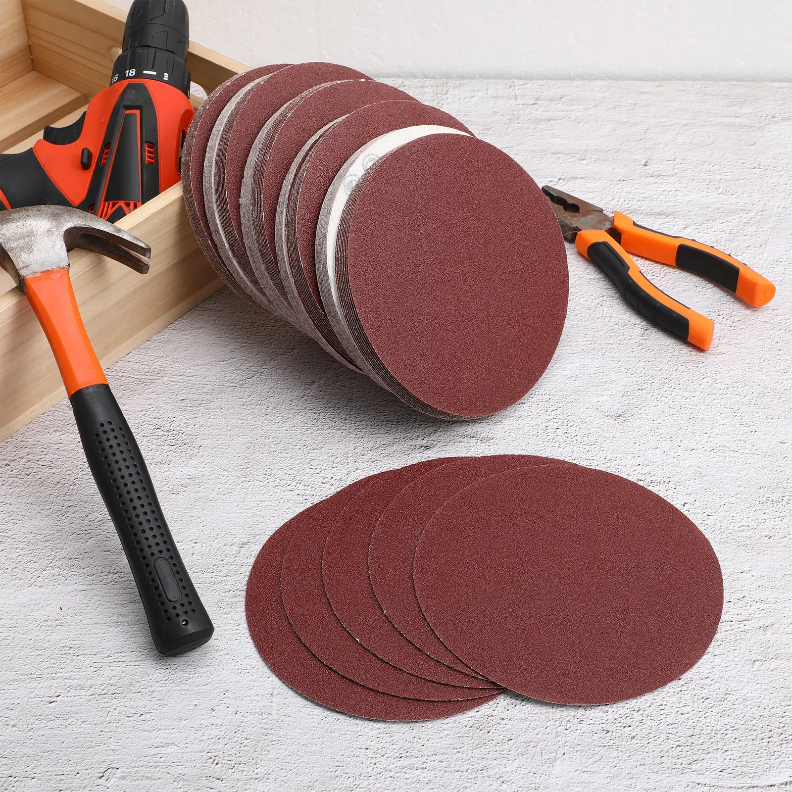 

100Pcs Round Sanding Discs 80 Grit Aluminum Oxide Grinding Discs for Drill Grinder Wood Metal Plastic Polishing