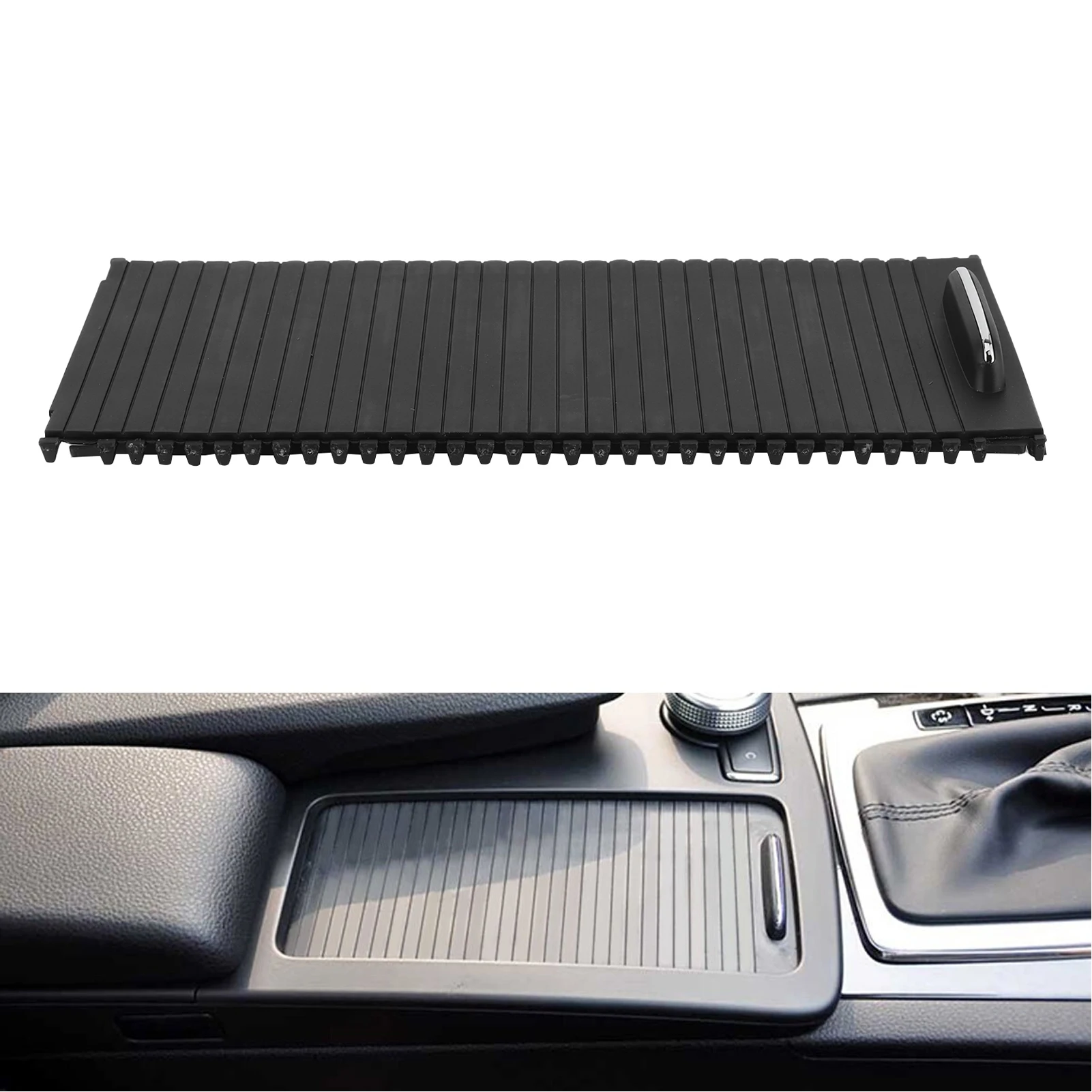 New A20468076079051 Center Console Roller Blind Cover Easy To Install Wear Resistant Scratch Proof Rubber for C‑Class E‑Class