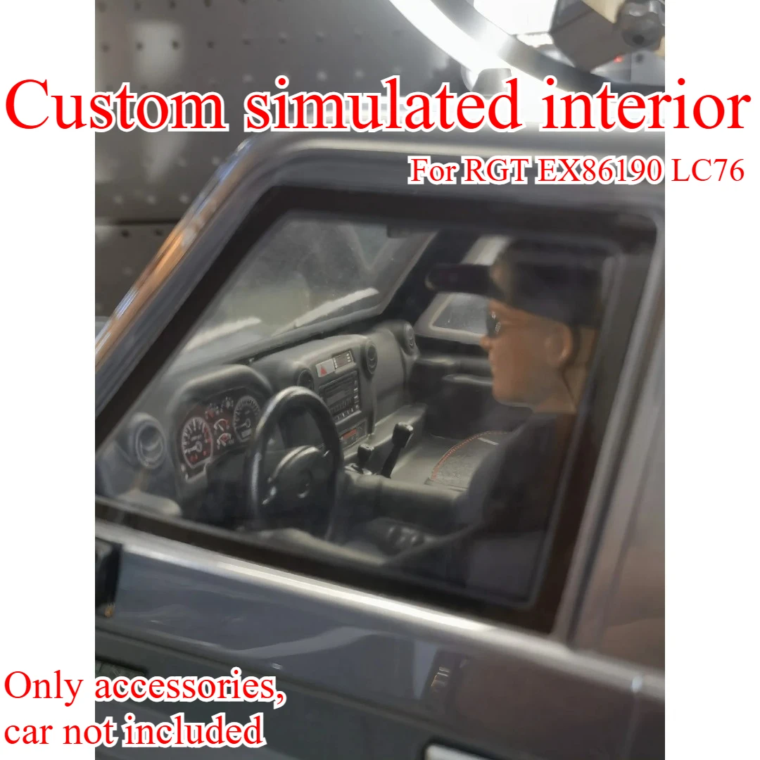 Custom Simulated Cockpit Interior Kit For RGT EX86190 LC76 1/10 RC Crawler Realistic Interior Styling Exterior Tuning Mod Parts