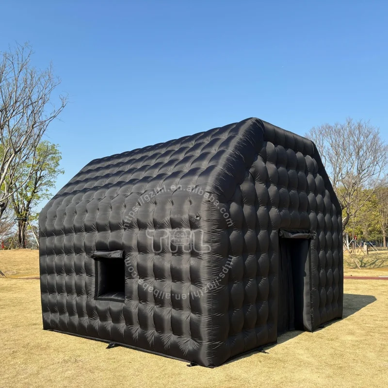 Inflatable Cube Party Tent Commercial Black Portable  Disco Mobile Night Club Tent  Inflatable Nightclub