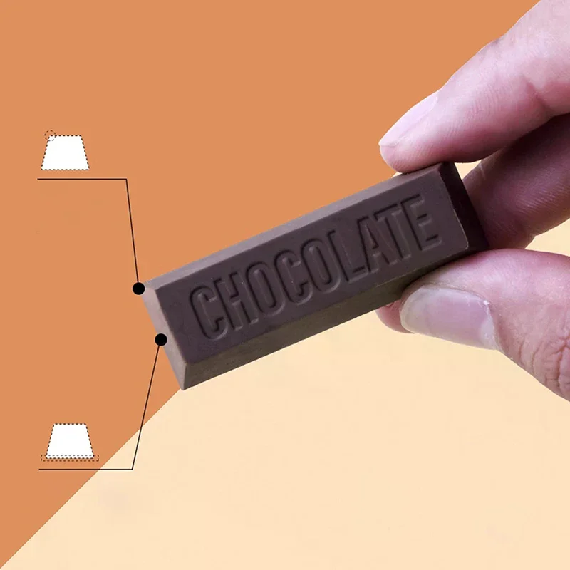 3pcs Chocolate Design Eraser Large Eraser Student Painting Writing Pencil Eraser Stationery School Office Supplies