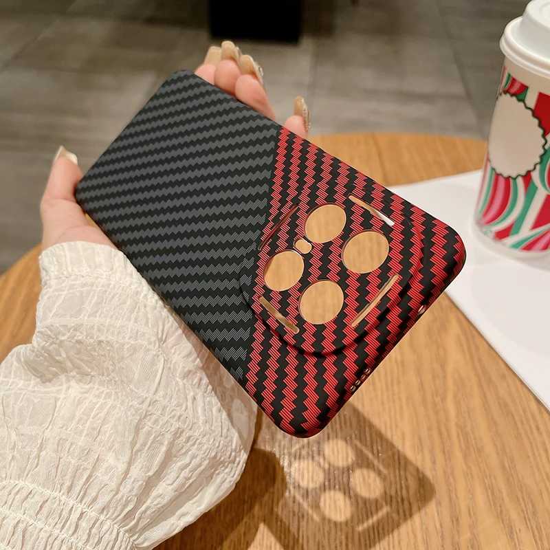 For Vivo iQOO 13 Case Ultra-thin Carbon Fiber Stripe Pattern Texture Matte Hard Light Cover For iQOO 13