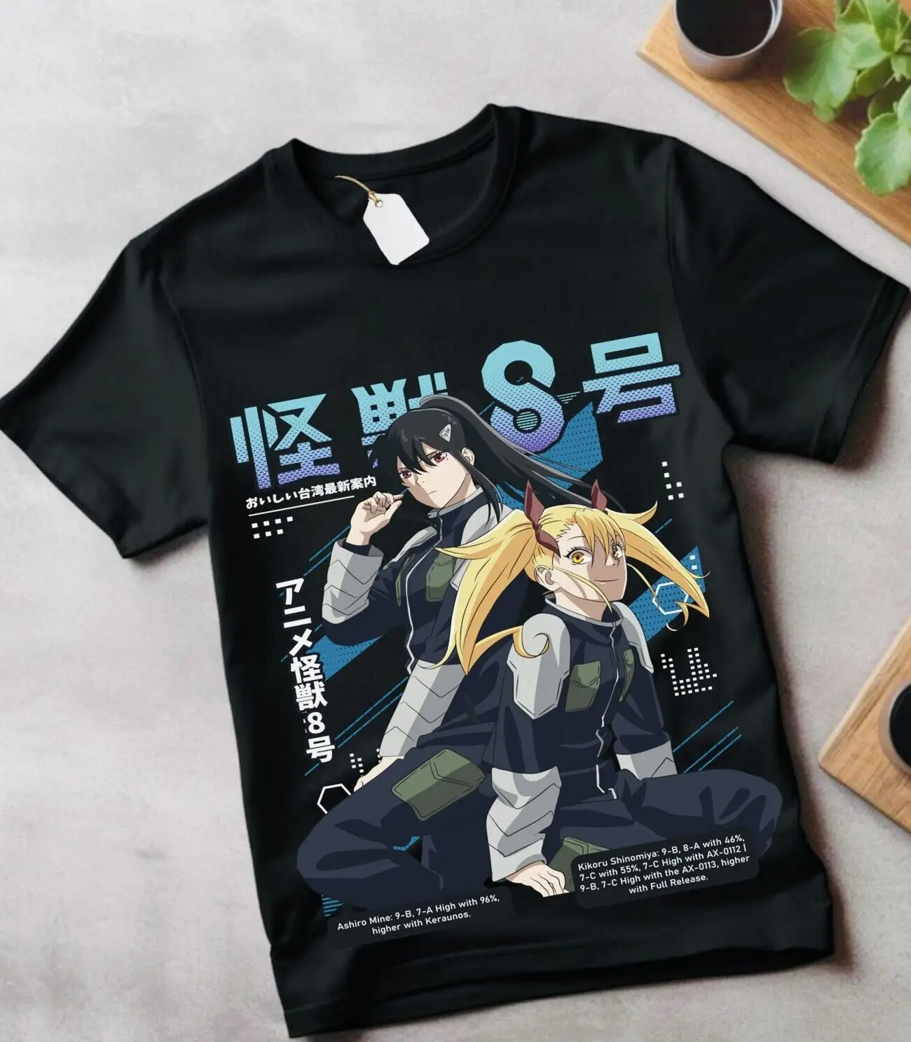 Kaiju No 8 Mina Shiro Kaiju T-Shirt Otaku Anime Soft Tee Gift Shirt All Size