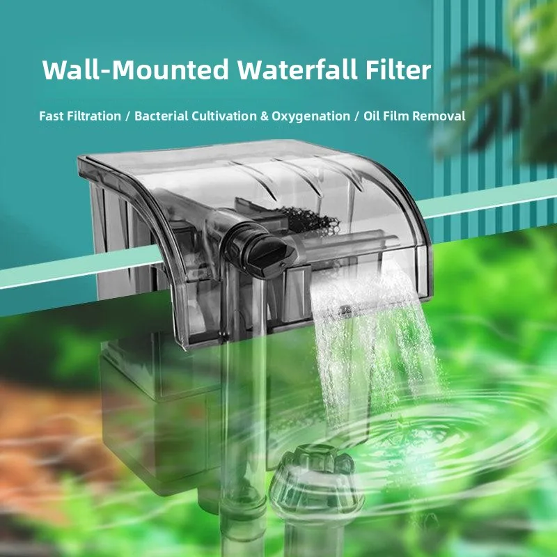 

Подвесной фильтр для аквариума 3-в-1: очистка воды, стильный водопад, настенный, для домашних рыбок