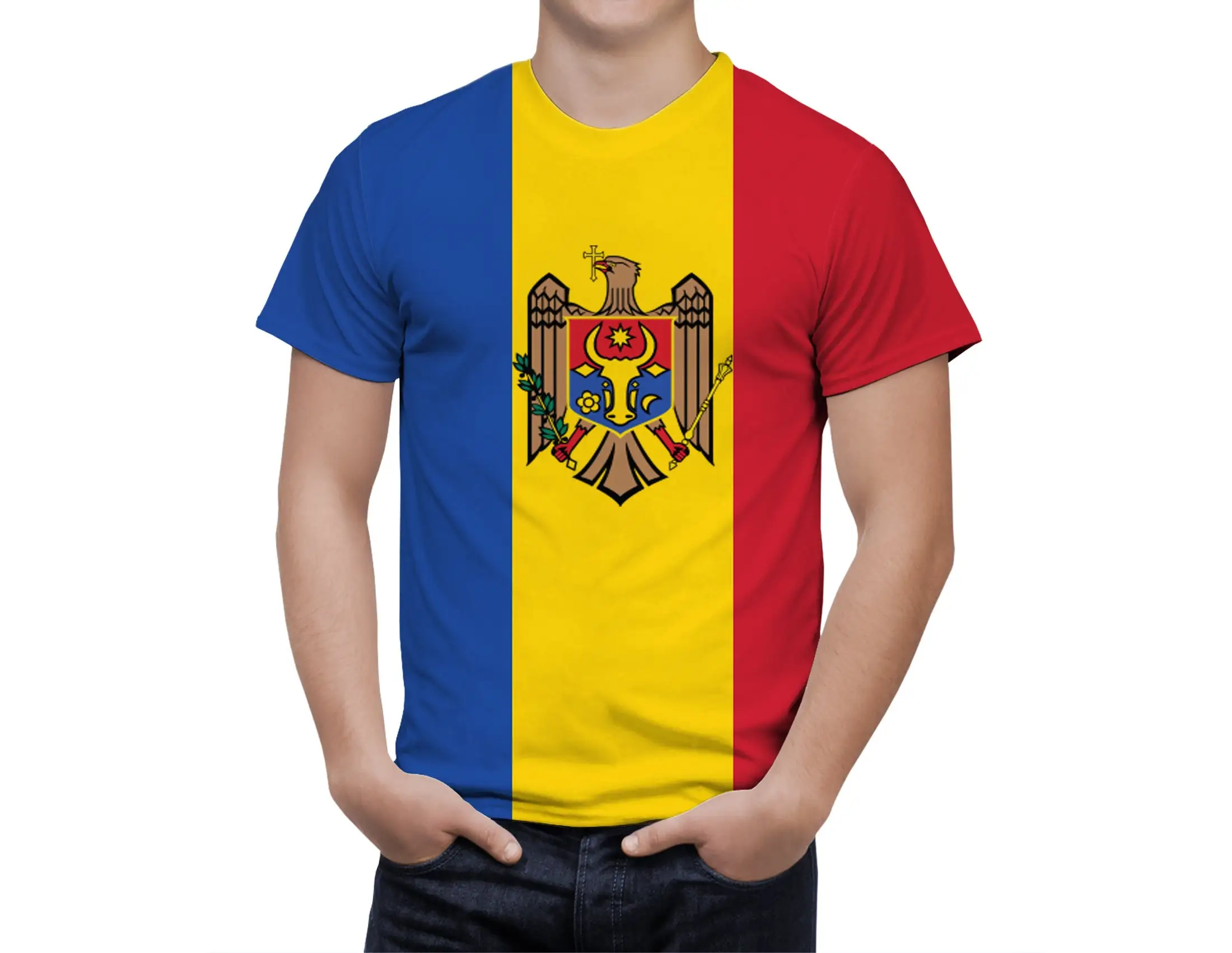 Moldova Flag 3D T Shirt For Men Fashion Hip Hop O-neck Short Sleeve Tops Man Clothing