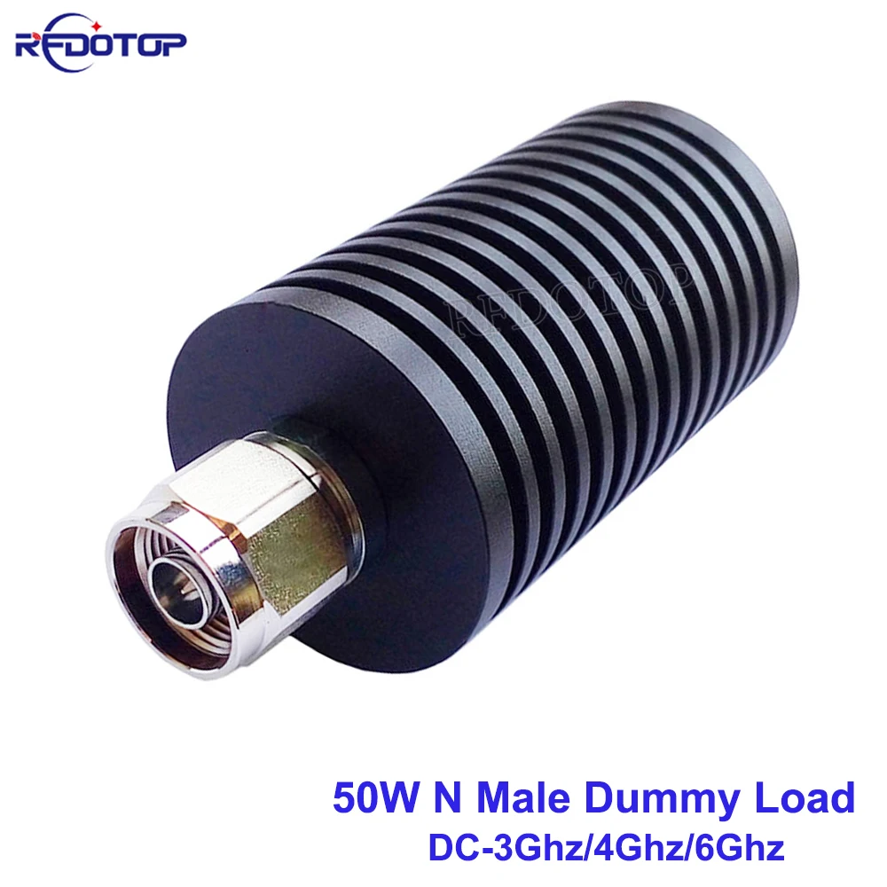 50W L16 N Male Plug Connector DC-3Ghz/4Ghz/6Ghz SWR≤1.20 50 Ohm RF Coaxial Termination Dummy Load Nickel Plated RF Accessories