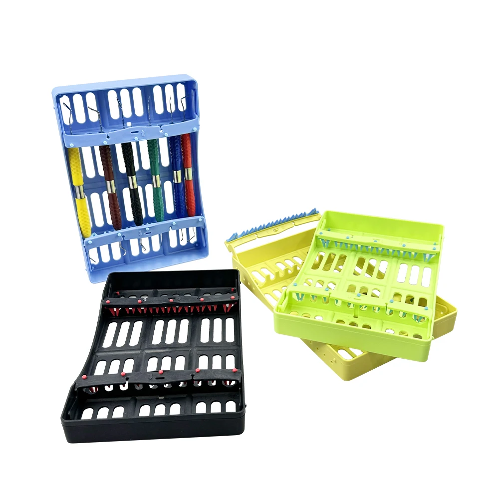 1pc Dental Desinfektion Rack 10 Löcher Autoklavierbar Sterilisation Box Für Verbund Harz Spatel Kunststoff Platzierung Fall Tablett Neue