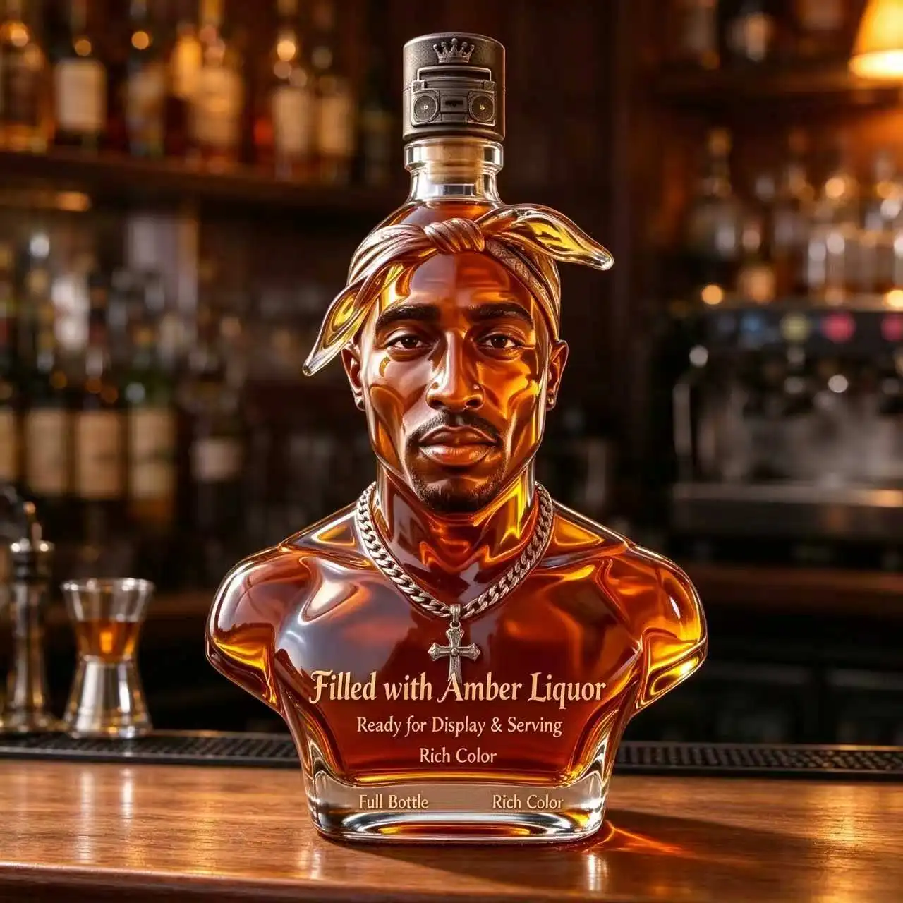 Human Bust Sculpture Glass Whiskey Decanter, Novelty Torso Liquor Bottle, Home Bar Decor, Unique Gift for Whisky Enthusiasts