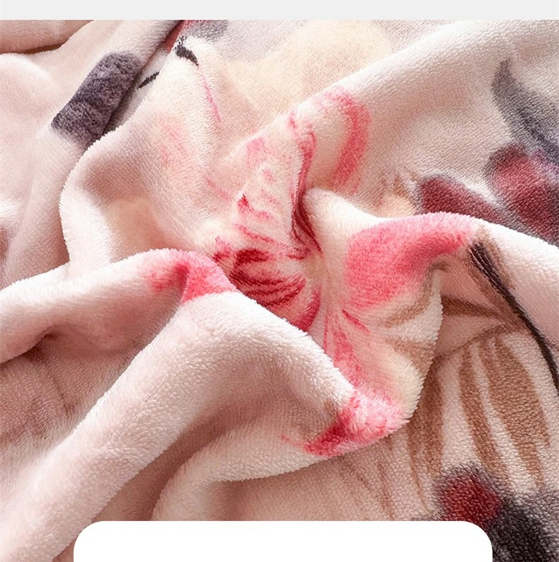 Latest Winter Thickened Fleece 4pcs Bedding Sets Flower Warm Duvet Cover Bedspread for Women Bedroom King Queen Size