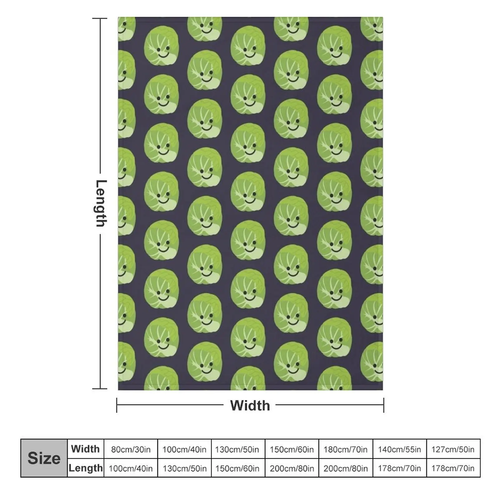 A Happy Brussels Sprout Throw Blanket Single Tourist Bed covers Summer Beddings Blankets